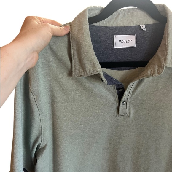 7 Diamonds Men's Green Polo Shirt Size Large - Picture 9 of 10